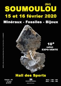 10e SALON MINERAUX FOSSILES BIJOUX. Du 15 au 16 février 2020 à SOUMOULOU. Pyrenees-Atlantiques.  10H00